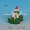 2016 new christmas snow globe,decorative resin car snow globe with santa figurine